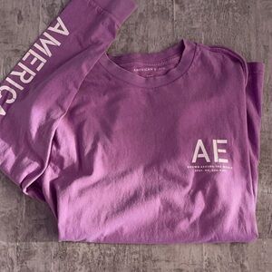 American Eagle Outfitters Purple Long Sleeve Shirt